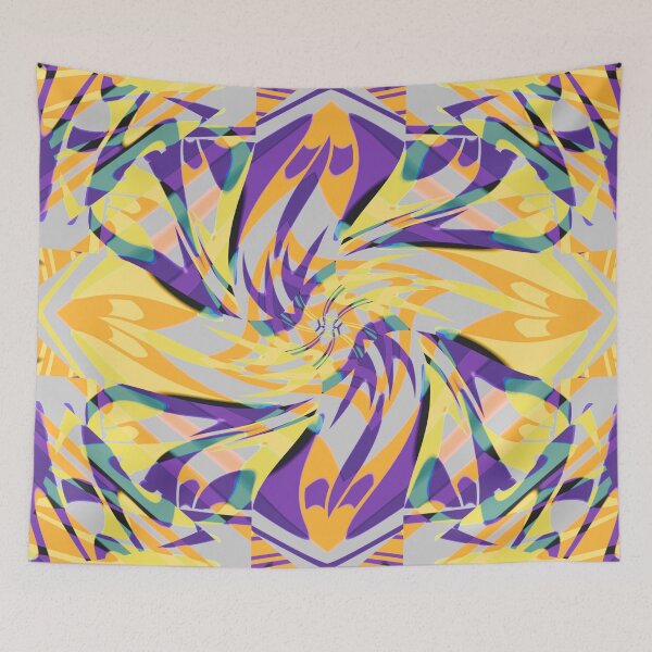 Item preview, Windmills Abstract Digital Art Purple and Yellow designed and sold by AraljanFusion.
