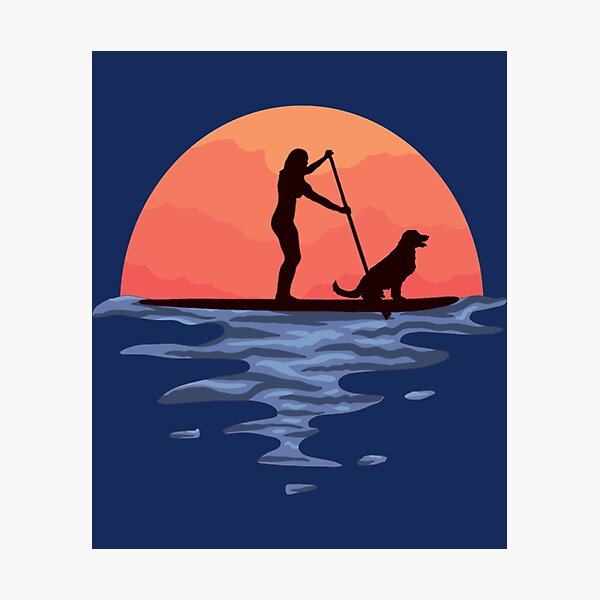 Item preview, Sunset Stand Up Paddle Dog And Girl   designed and sold by YaRootDN.
