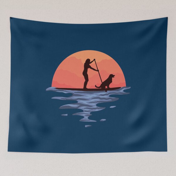 Item preview, Sunset Stand Up Paddle Dog And Girl   designed and sold by YaRootDN.