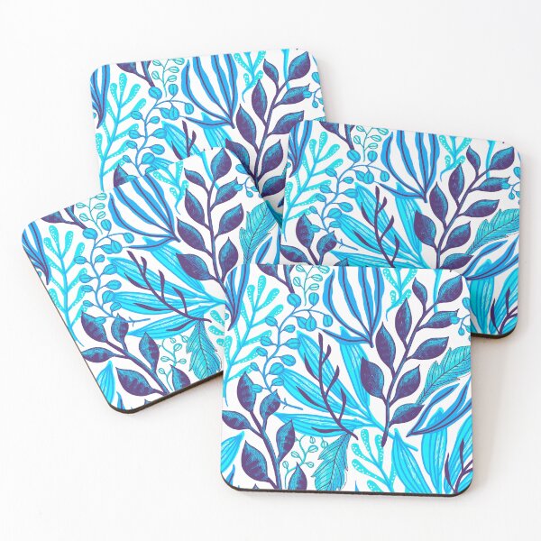 Item preview, Blue Violet Leaves Abstract Fantasy designed and sold by risingrocket.