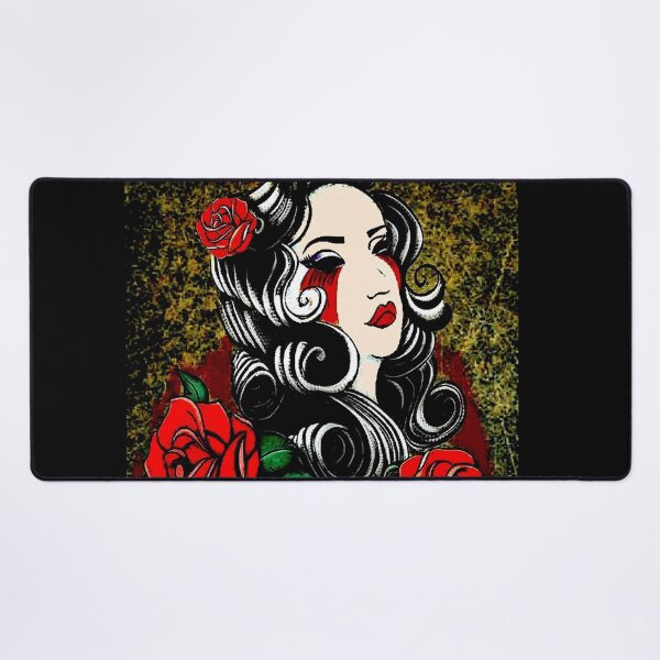 Item preview, AMAZING TATTOOED LADY : Vintage Rose Covered Print designed and sold by posterbobs.