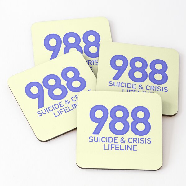 Item preview, 988 Suicide & Crisis Lifeline (Blue) designed and sold by TheEmilySuzanne.