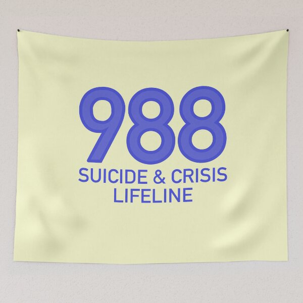 Item preview, 988 Suicide & Crisis Lifeline (Blue) designed and sold by TheEmilySuzanne.