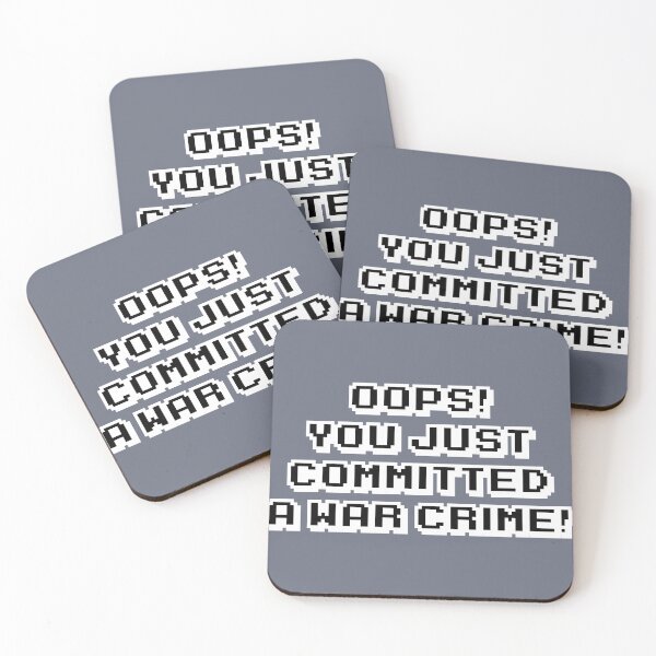 Item preview, Oops! You just committed a war crime! - Black with White Outline designed and sold by Saanis.