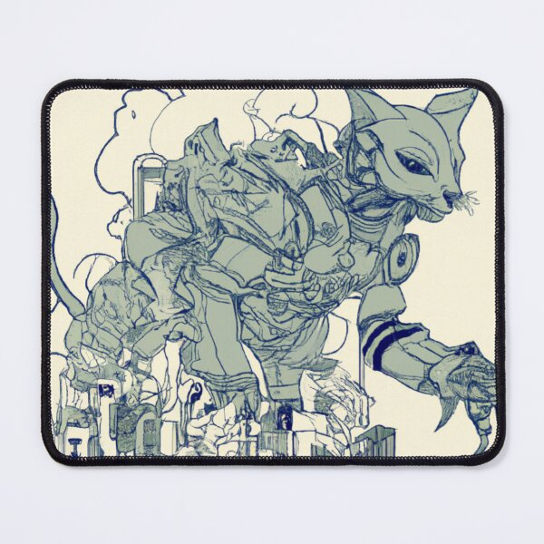 Item preview, robot cat mecha destroying a city designed and sold by LeviTheOtaku.