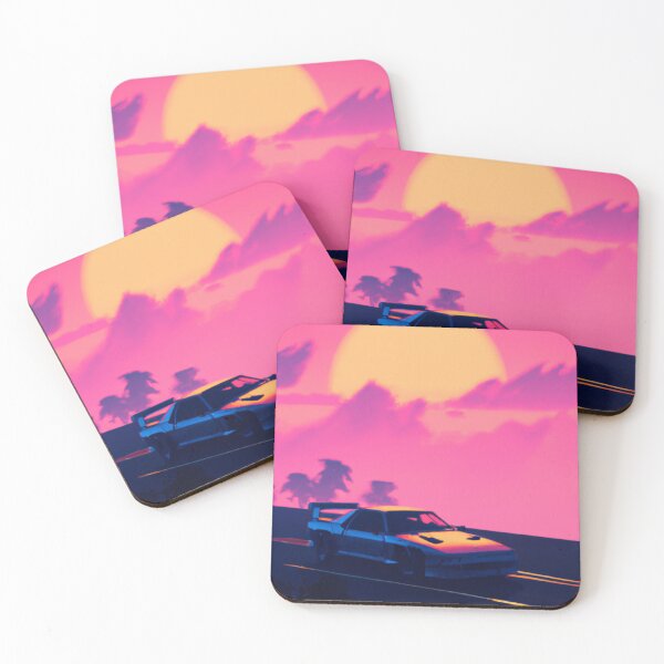 Artikelvorschau, rosa Vaporwave treibendes japanisches Retro-Auto entworfen und verkauft von LeviTheOtaku.