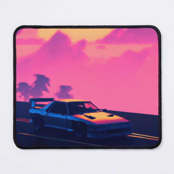 Item preview, pink Vaporwave drifting japanese retro car designed and sold by LeviTheOtaku.