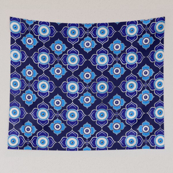 Item preview, Evil Eye Pattern -  Blues and silver designed and sold by k9printart.