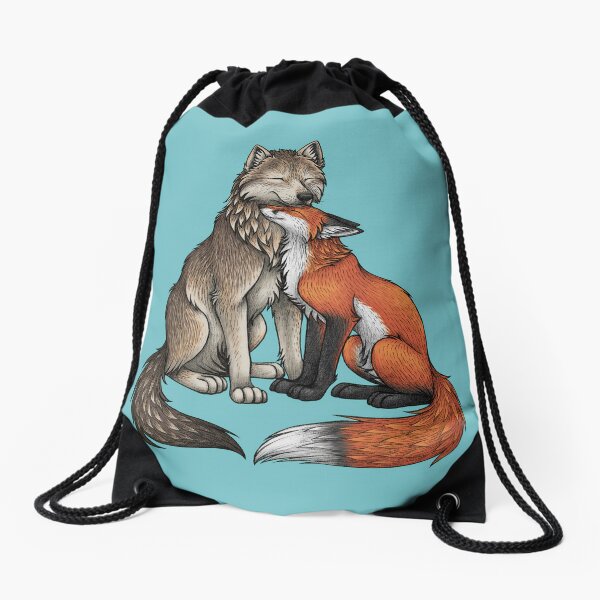 Wolf & Fox Drawstring Bag