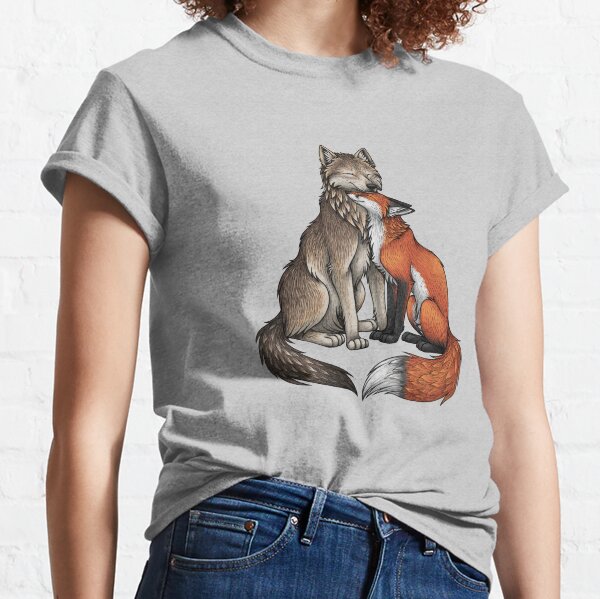 Lobo y zorro Camiseta clásica