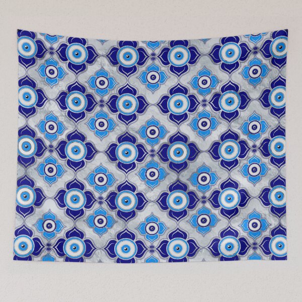 Item preview, Evil Eye Pattern -  Blues and silver designed and sold by k9printart.