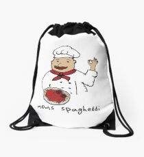 moms spaghetti eminem Drawstring Bag