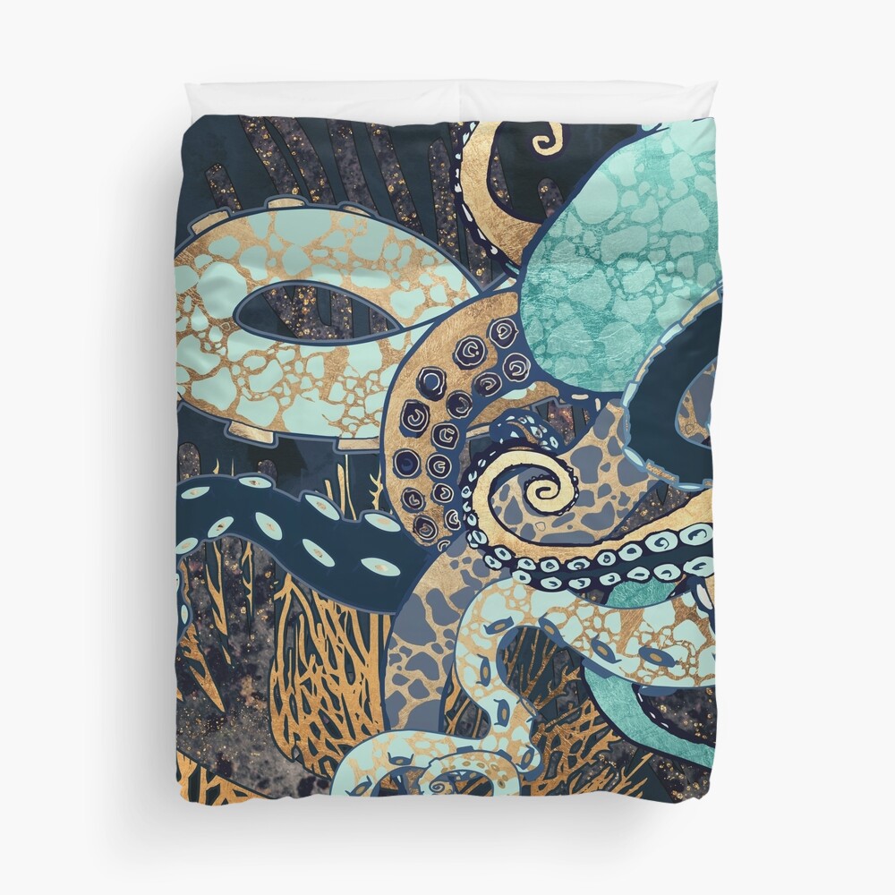 Metallic Octopus II Duvet Cover