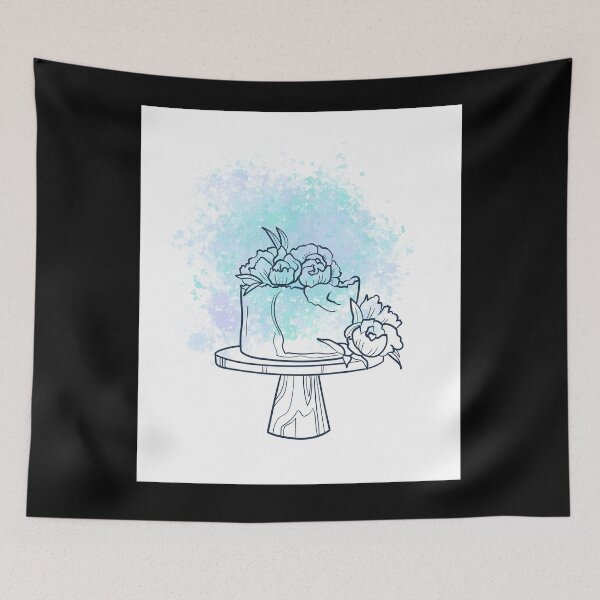 Item preview, Cake Wall Art Line Art With Color designed and sold by Gaynor Burrows.
