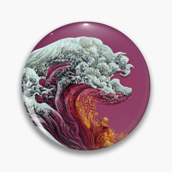 Item preview, The Great Wave off Kanagawa with pink lava and fire (inspired by Hokusai) designed and sold by inVinnieVeritas.