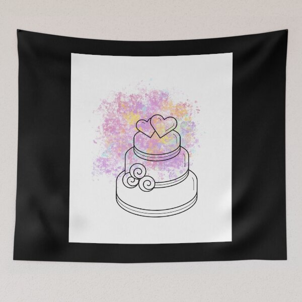 Item preview, Cake Wall Line Art With Color designed and sold by Gaynor Burrows.