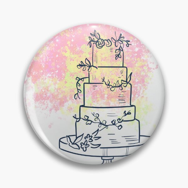 Item preview, 4 Tier Cake Wall Line Art With Color designed and sold by Gaynor Burrows.