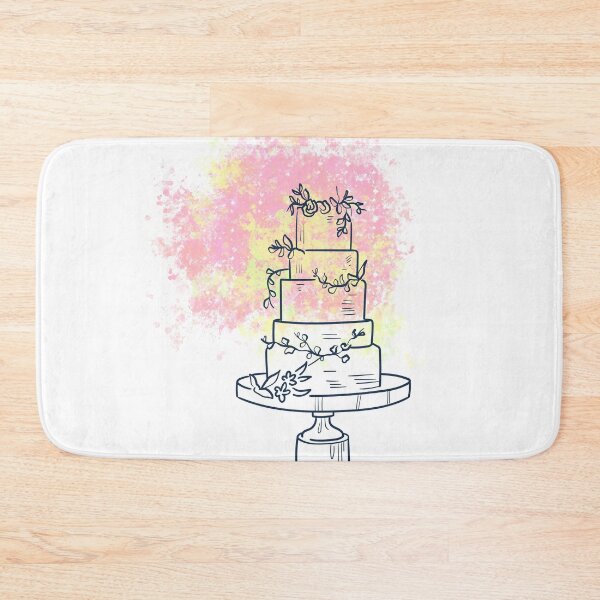 Item preview, 4 Tier Cake Wall Line Art With Color designed and sold by Gaynor Burrows.