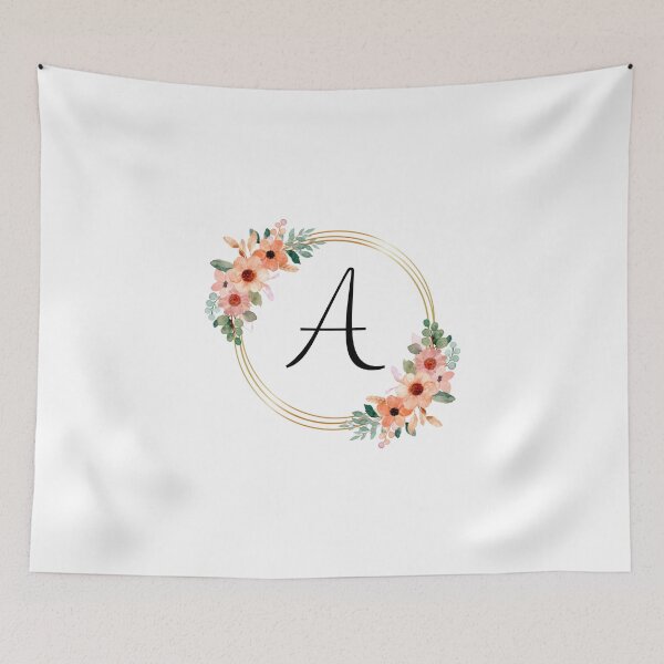 Artikelvorschau, Monogrammbuchstabe A | Koralle Blumenmuster entworfen und verkauft von JustSeasons.