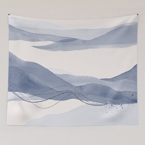 Item preview, Blue Abstract Landscape designed and sold by simplydesignart.