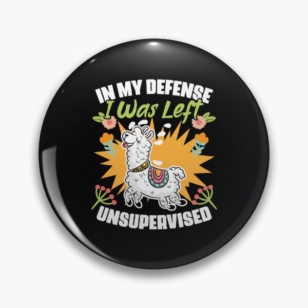 Item preview, In My Defense I Was Left Unsupervised Funny Floral Llama Pun designed and sold by Nessshirts.