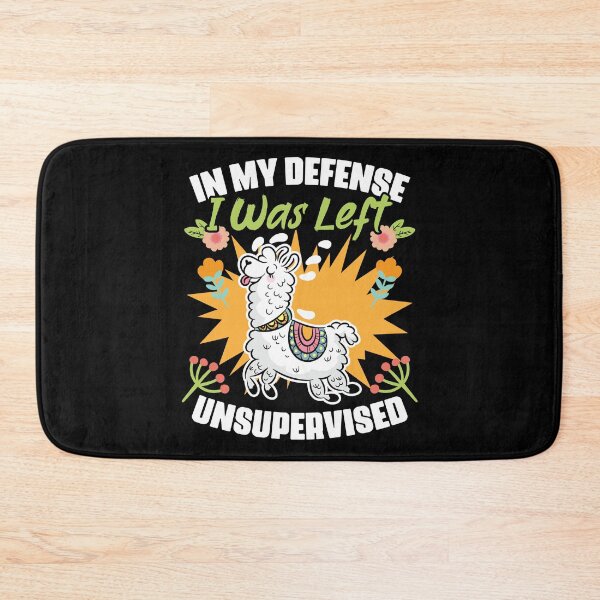 Item preview, In My Defense I Was Left Unsupervised Funny Floral Llama Pun designed and sold by Nessshirts.