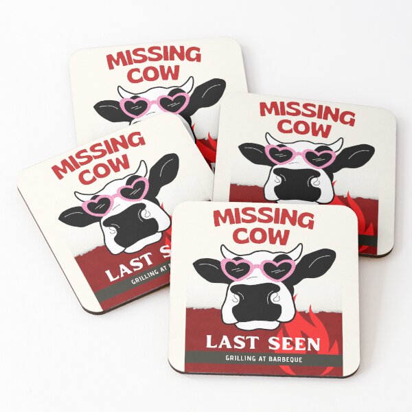Item preview, Missing Cow: Funny BBQ wall art designed and sold by Gaynor Burrows.
