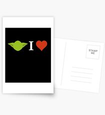 Yoda I Love (black) Postcards