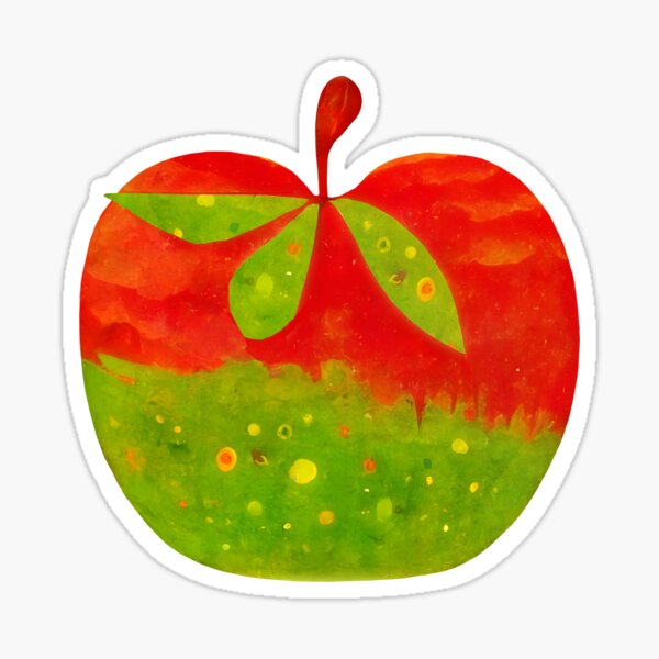 "Dual colour apple fruit" Sticker for Sale by 6handsdesign Redbubble