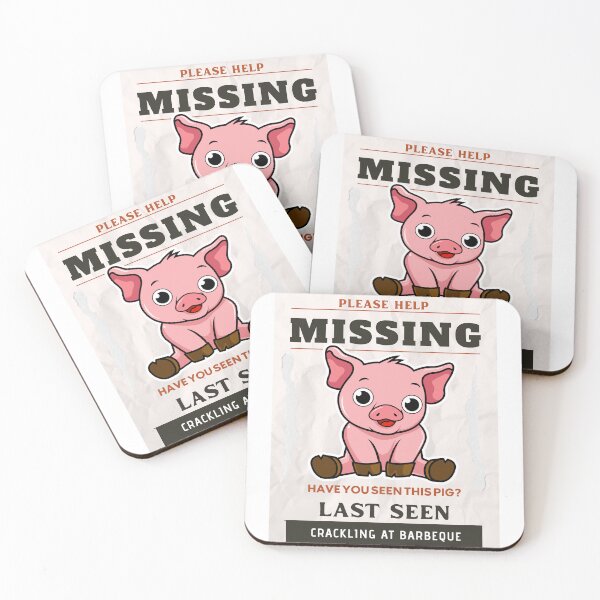 Item preview, Missing Pig: Funny BBQ wall art designed and sold by Gaynor Burrows.