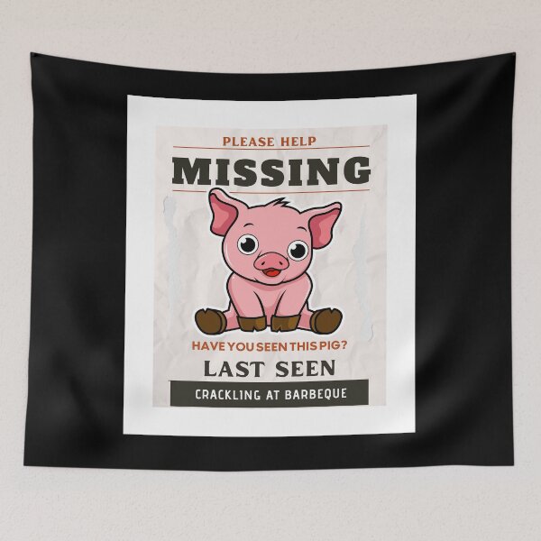 Item preview, Missing Pig: Funny BBQ wall art designed and sold by Gaynor Burrows.