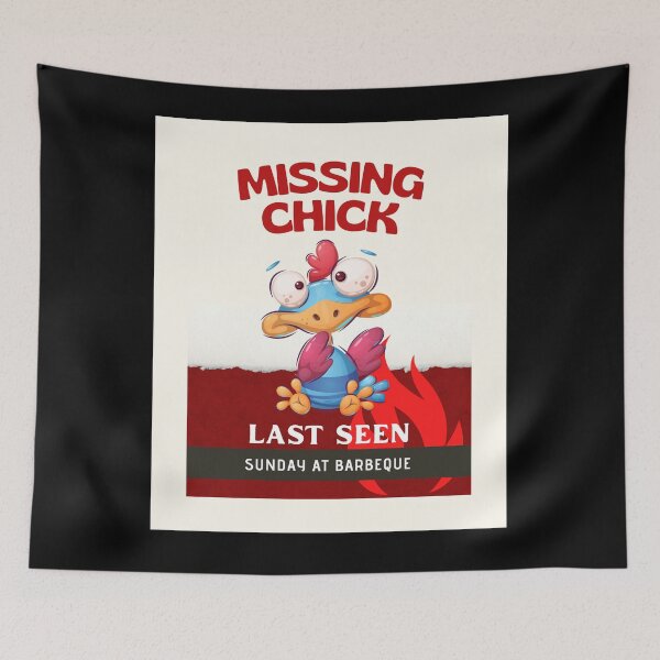 Item preview, Missing Chicken: Funny BBQ wall art designed and sold by Gaynor Burrows.