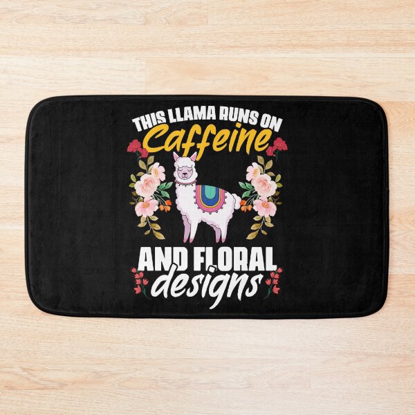 Item preview, This Girl Runs On Caffeine Funny Floral Animal For Llama Fan designed and sold by Nessshirts.