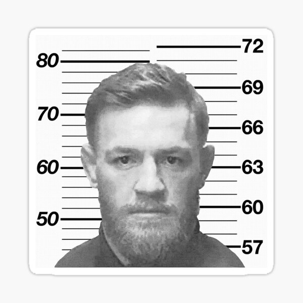 "Conor McGregor Mugshot " Sticker For Sale By YONATANKASSAR | Redbubble