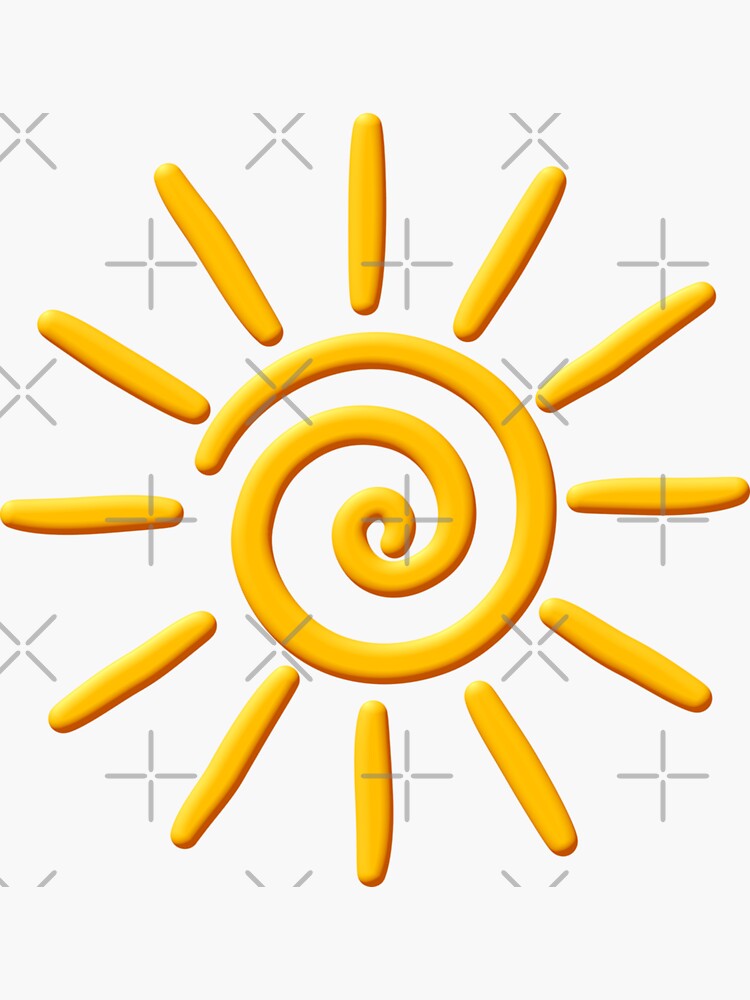 Mustard Yellow Spiral Sun Sticker by rewstudio | Sun background, Sun art,  Galaxy painting