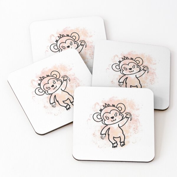 Item preview, baby Monkey line art  designed and sold by Gaynor Burrows.