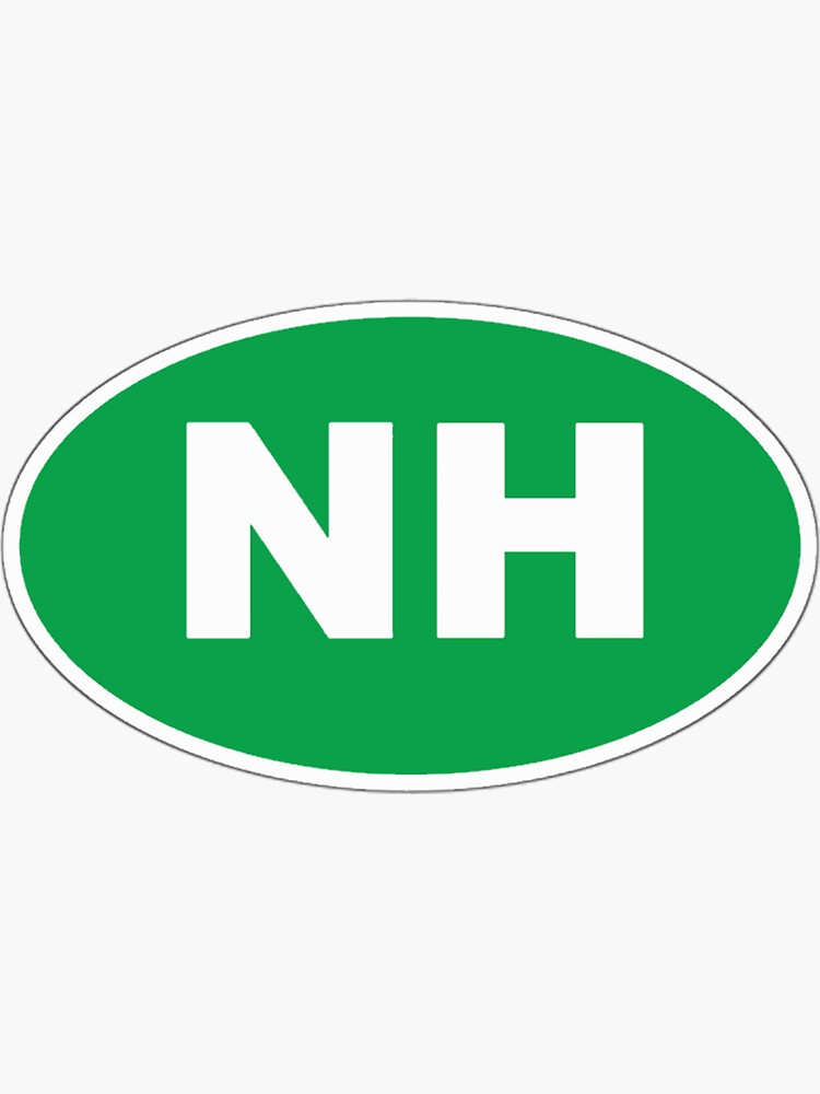 "New Hampshire Green Oval Car Sticker" Sticker For Sale By ...