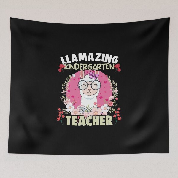 Item preview, Funny Floral Llama Humor For Llamazing Kindergarten Teacher designed and sold by Nessshirts.