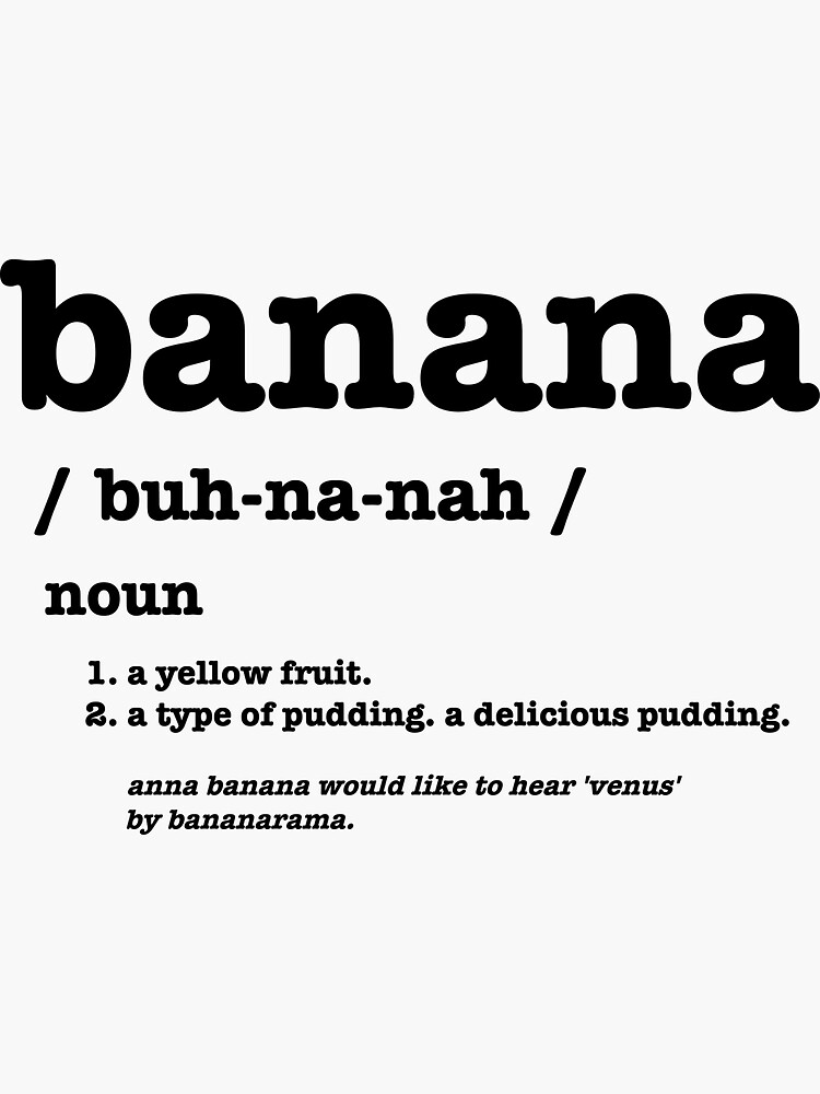 "Psych Banana Definition (Black Edition)" Sticker for Sale by like