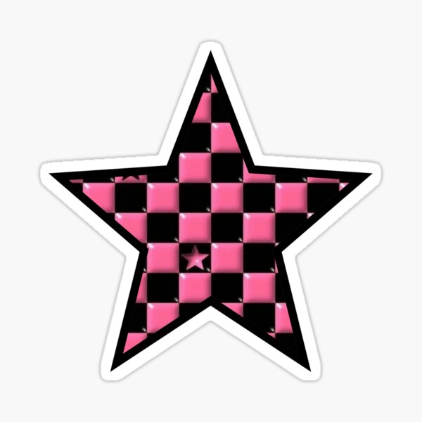 Vista previa del artículo con la obra «Estrella a cuadros Y2K», diseñado y vendido por drova.