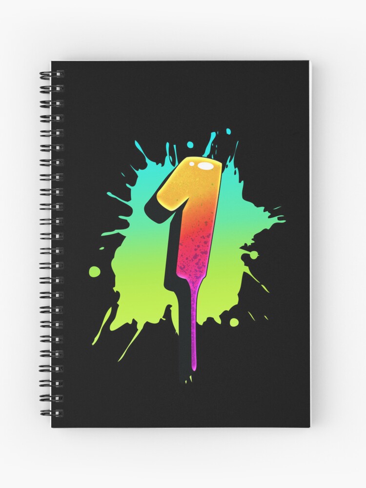 Graffiti Number 1 Digit Colorful Paint Splash Style Spiral Notebook for  Sale by ToTheNextLetter