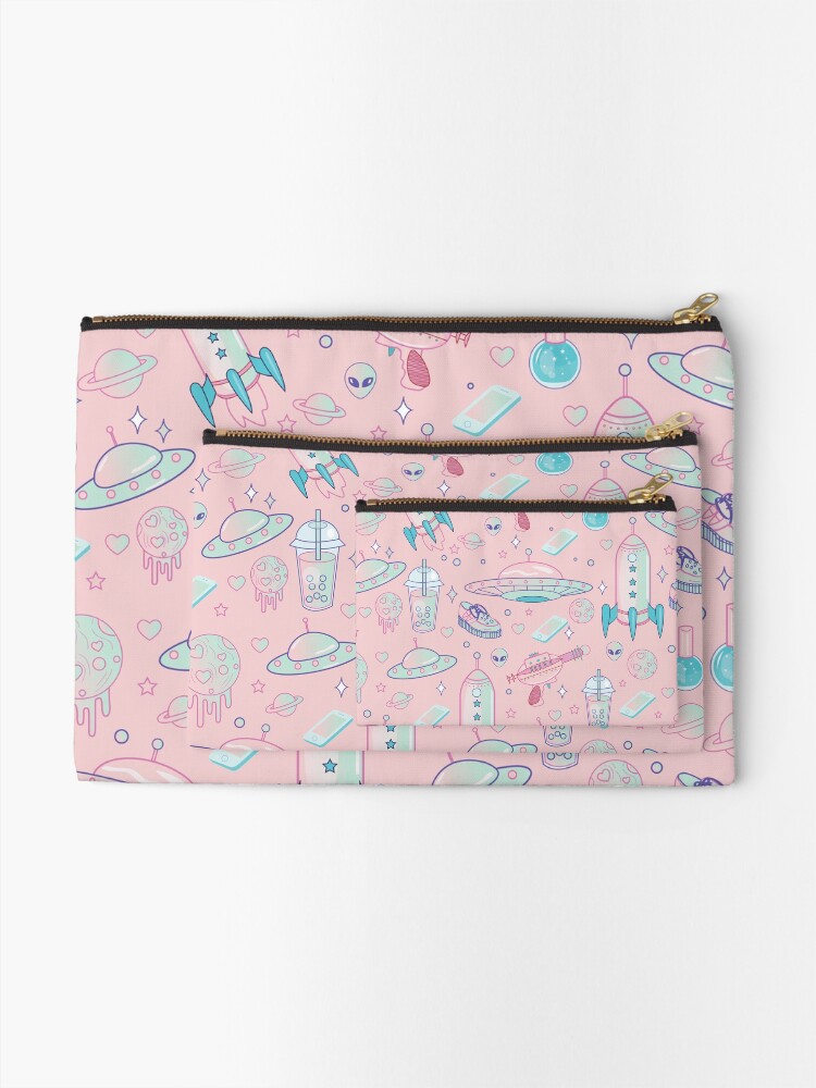 Alternate view of Galaxy Babe Pattern Zipper Pouch