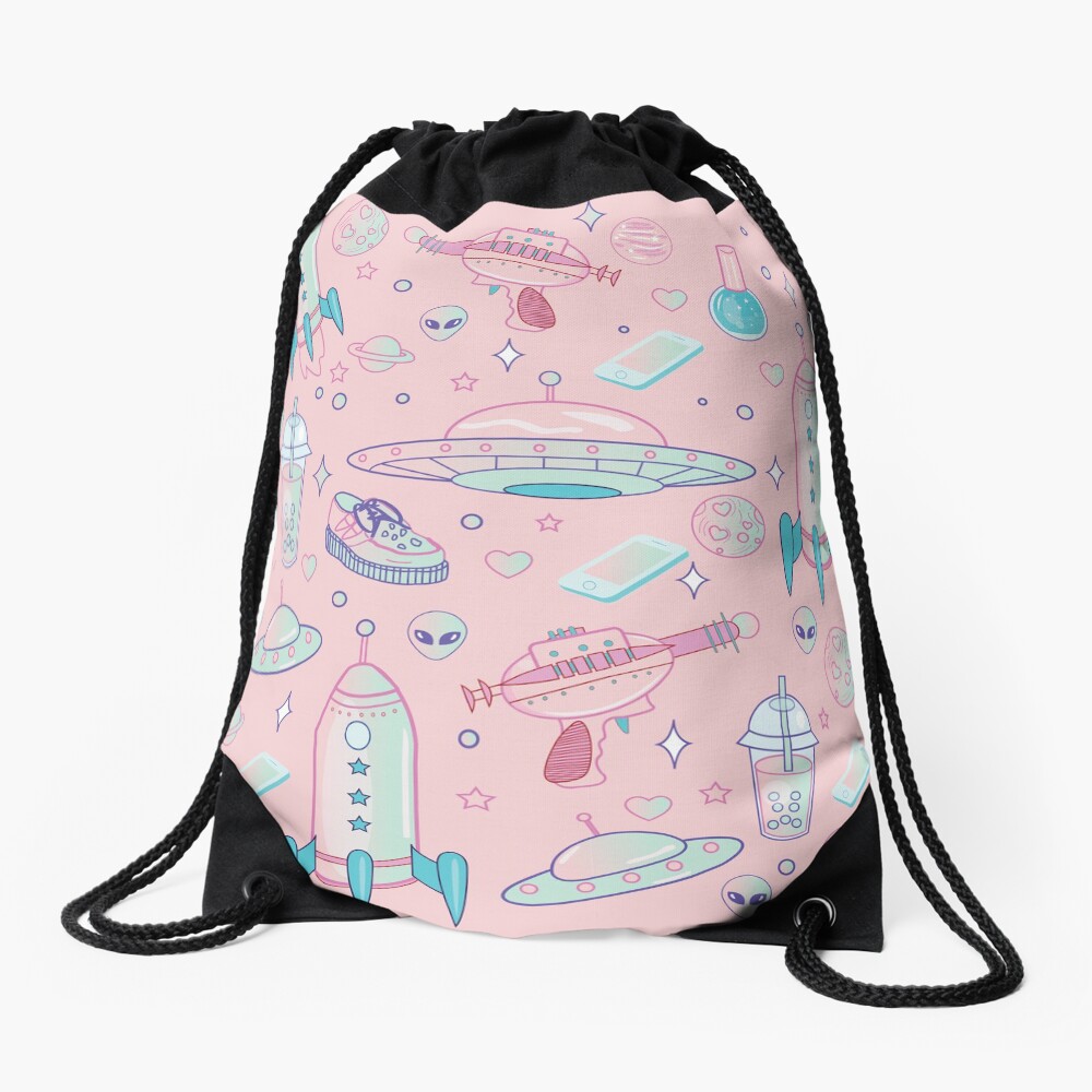 Galaxy Babe Pattern Drawstring Bag