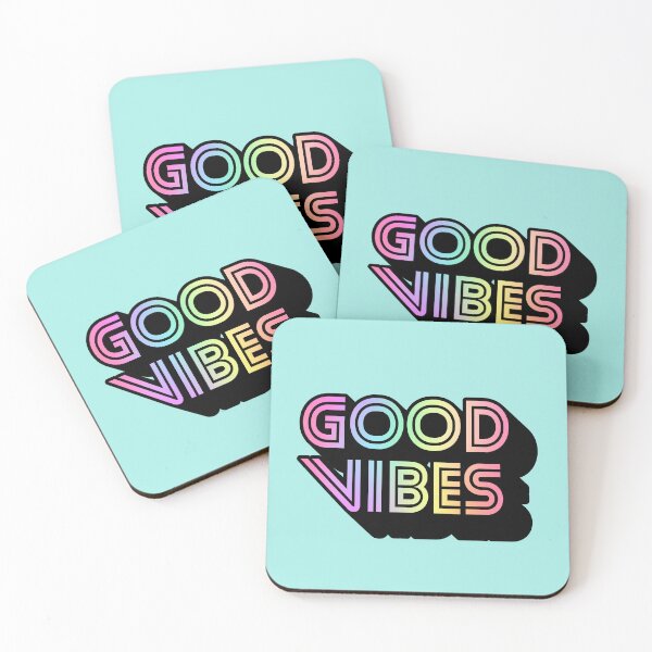 Item preview, Gradient Rainbow Spectrum Stripes 3D Extruded Retro Vintage Sans Serif Display Typography Good Vibes Quotes designed and sold by Cawaiico.