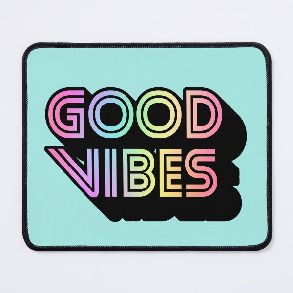 Item preview, Gradient Rainbow Spectrum Stripes 3D Extruded Retro Vintage Sans Serif Display Typography Good Vibes Quotes designed and sold by Cawaiico.
