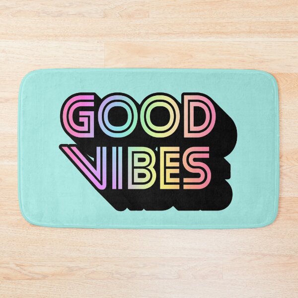 Item preview, Gradient Rainbow Spectrum Stripes 3D Extruded Retro Vintage Sans Serif Display Typography Good Vibes Quotes designed and sold by Cawaiico.