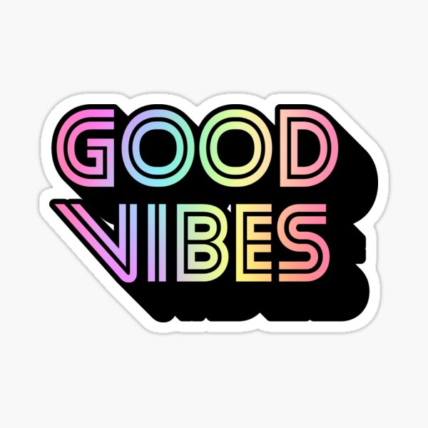 Good Vibes 3D Extruded Bold Text Distressed Colorful Retro Script  Typography Sticker for Sale by Cawaiico