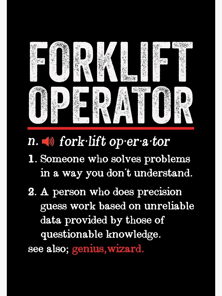 "Forklift Operator Funny Definition Forklift Operator Gift Forklift