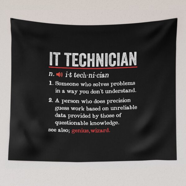 Aperçu de l'œuvre Définition amusante de technicien informatique: cadeau de technicien informatique - IT Tech créée et vendue par Adexyl.