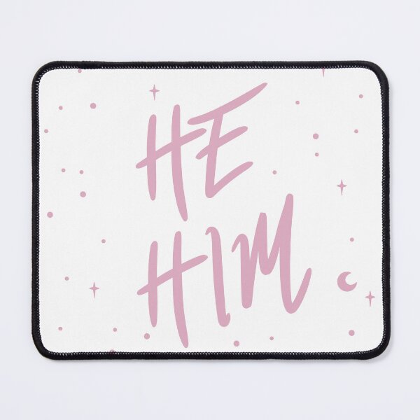 Item preview, Stars He/Him Pronouns in Dusty Pink designed and sold by MoonMint.